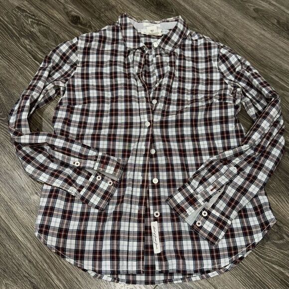 H&M brown plaid Button Down - Picture 1 of 4